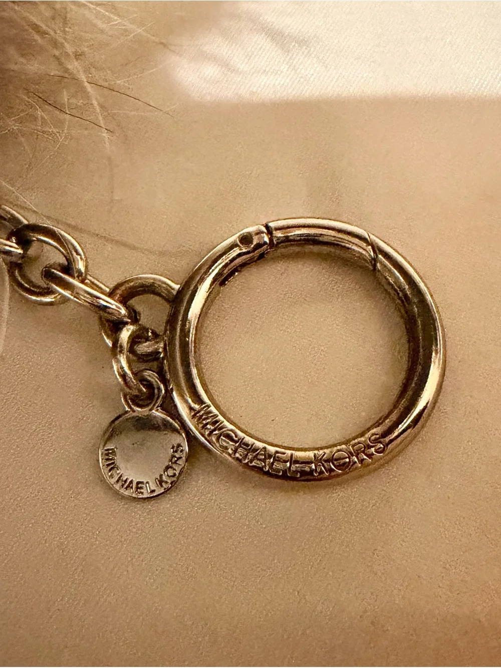 Michael Kors Brown/Taupe Fur Pom-Pom Charm